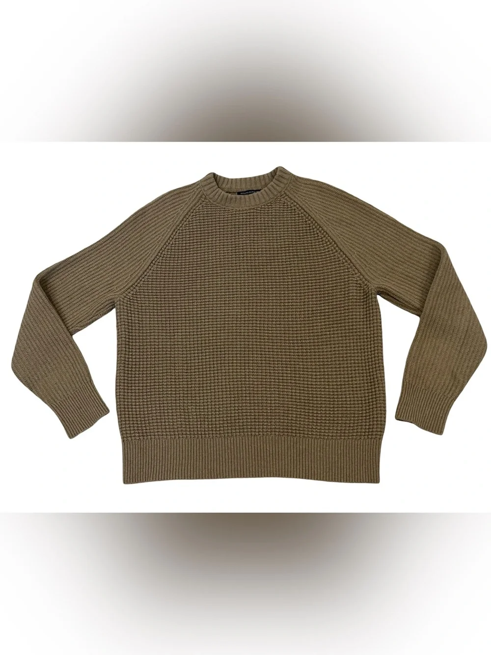 Banana Republic Mens XL Italian Yarn Wool Textured Knit Raglan Brown Sweater
